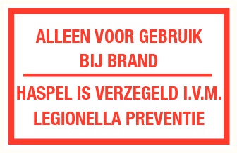 115001731B6 Sticker "ALLEEN VOOR GEBRUIK BIJ BRAND" 200x100mm