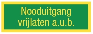 11500302653 Bord tekst ''Nooduitgang vrijlaten'' 90 x 250mm - fotolum