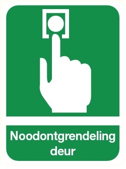 11500313298 Sticker Noodontgrendeling deur 150 x 200mm