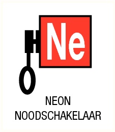 11500623104 Sticker NEON noodschakelaar - 120 x 120mm