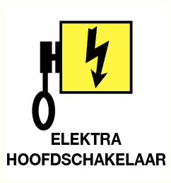 11500623105 Sticker Elektra hoofdschakelaar - 120 x 120mm