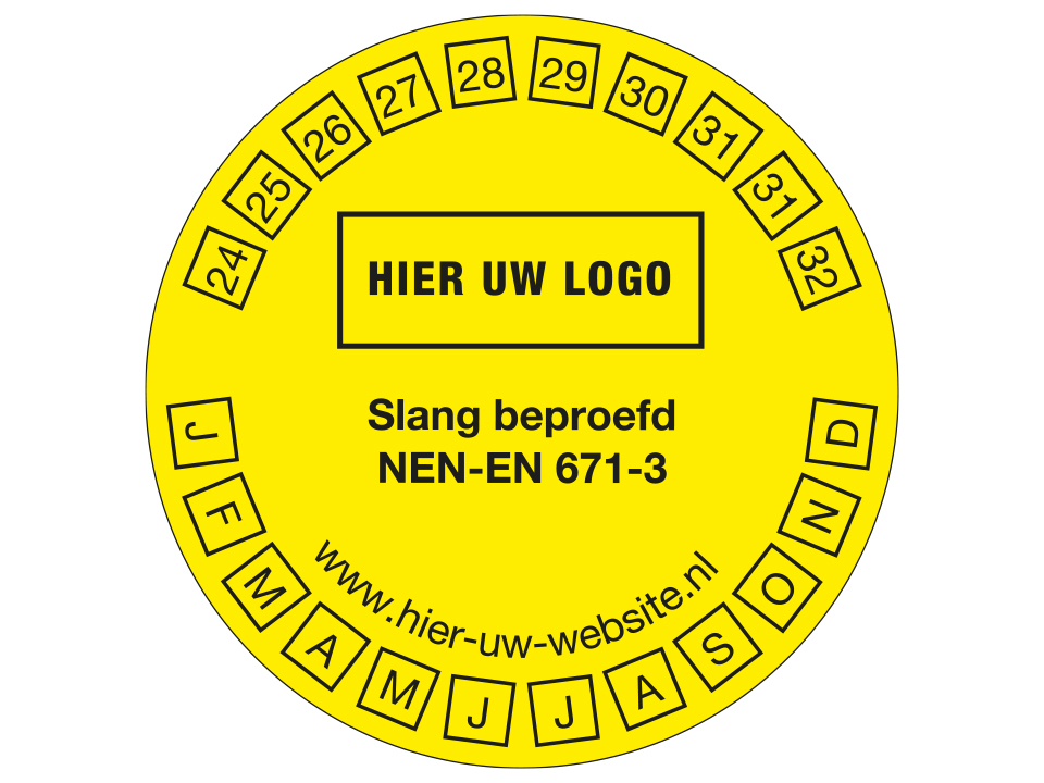 11600003012 Slang beproefd stickers "hier uw logo" 500 stuks