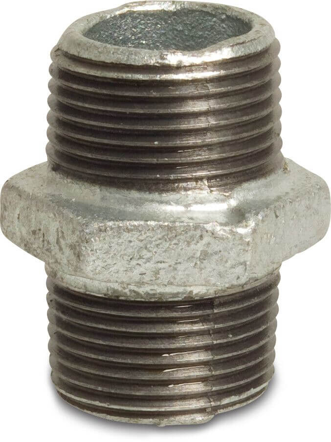 55022800505 Dubbele nippel 2x 3/4" bui.dr. - gegalvaniseerd