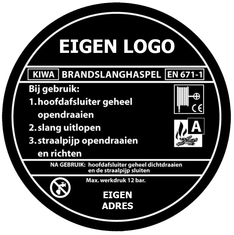 95013192500 Sticker sluitplaat met opdruk eigen logo klant